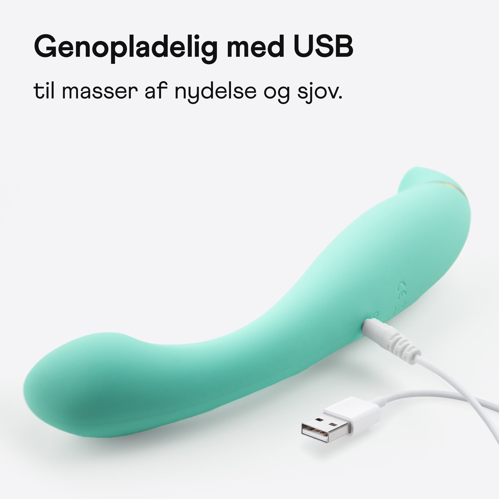 Amina Amor 3-i-1 klitoris stimulator liggende med oplader